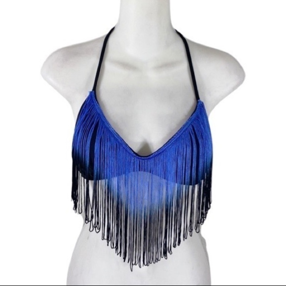 The Bikini Lab black blue ombré bikini triangle top